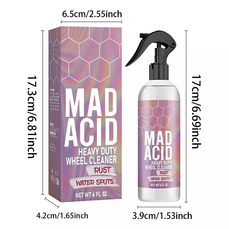 3X Mad Acid- Heavy-Duty Wheel Cleaner, Water Spot Remover for Car,Glass Cleaner