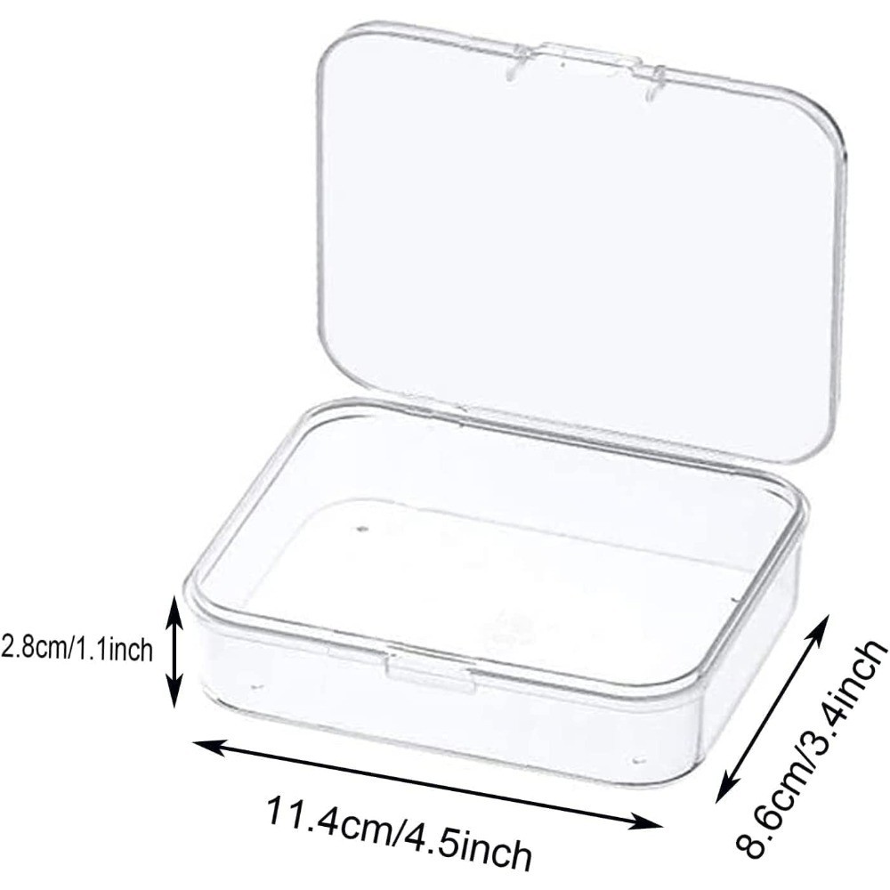 6 Pcs Mini Plastic Storage Containers Box with Lid | 4.5×3.4×1.1 Inches