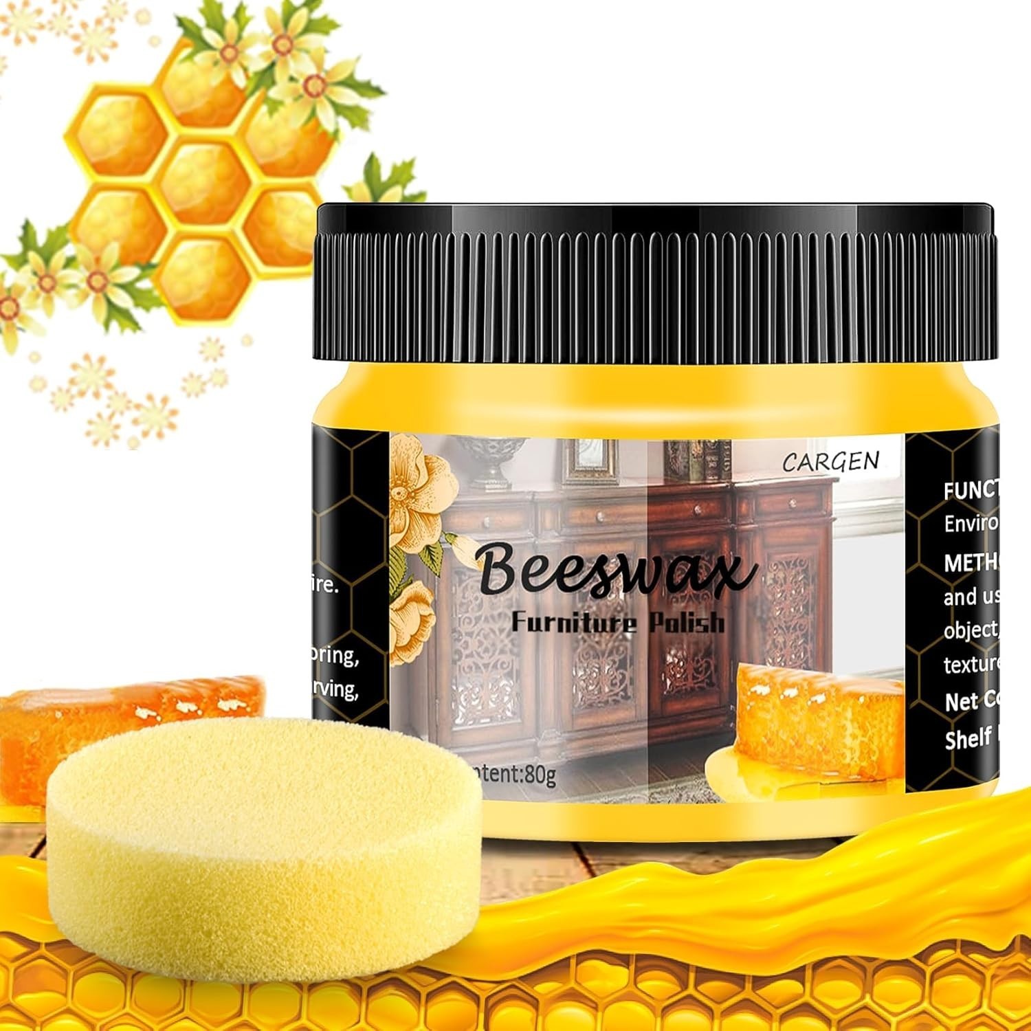Beeswax Furniture Polish Wood Wax – Wood Polish & Conditioner Restorer for Ha…
