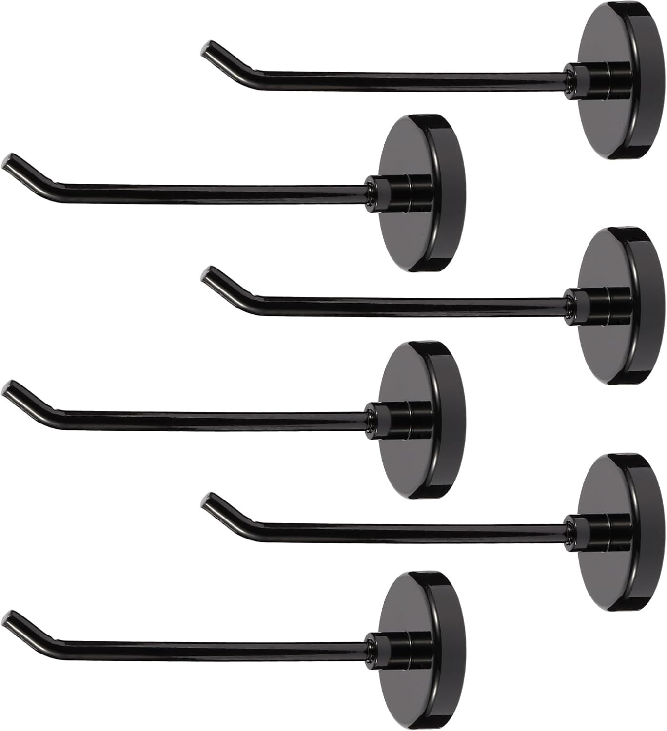 6 Pcs Magnetic Hooks 3.0Lb 4.2 Inch Long Heavy Duty Magnet Hooks Black