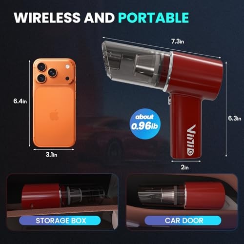 8000mAh Cordless Car Vacuum Cleaner, 80W High Power Handheld Vacuum with