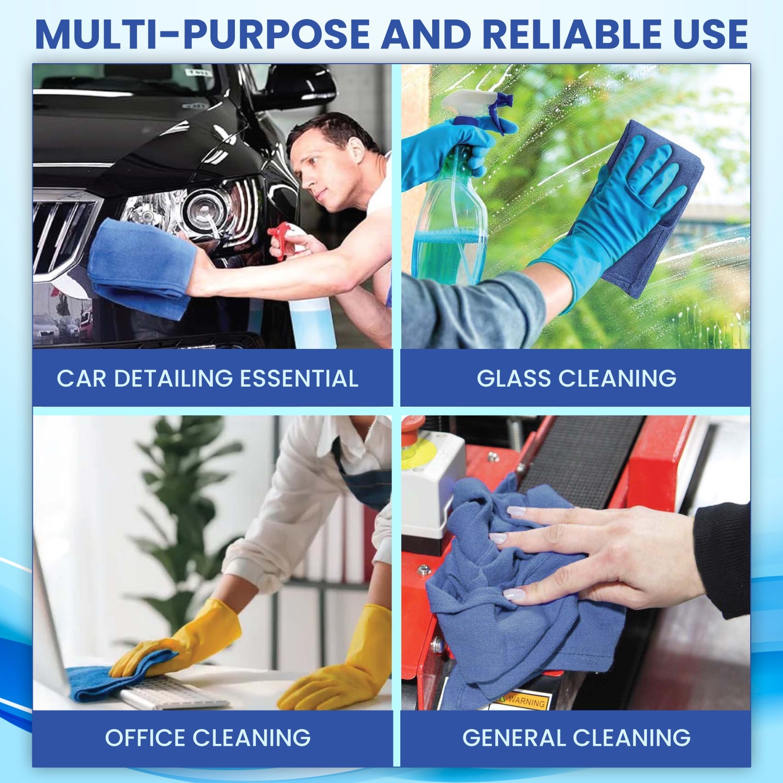 Blue Huck Towels Cleaning Rags – Multi Purpose Cleaning – NEW