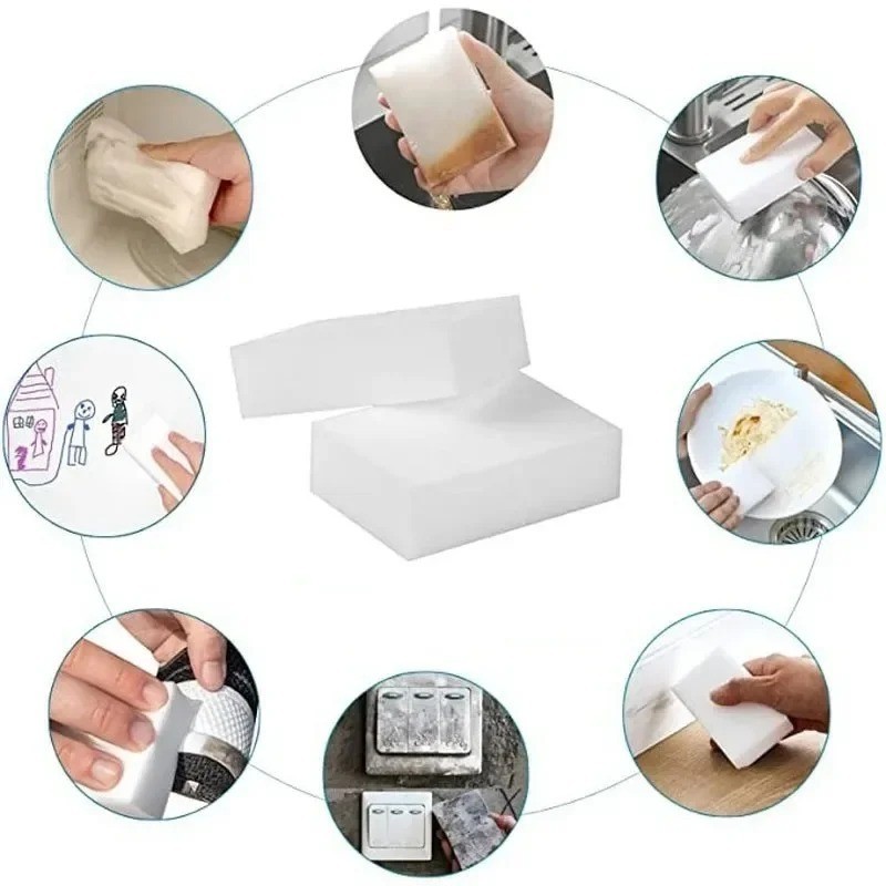Magic Sponge Eraser Melamine Cleaning Foam Thick 10/50/100Pcs Kitchen Bathroom