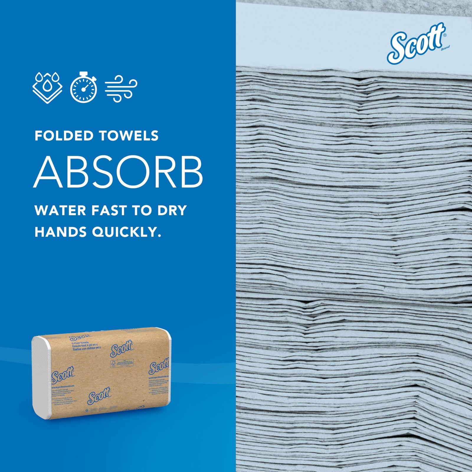 Scott professional Essential C-Fold Folded Paper Towels Bulk (01510 Fast-Drying