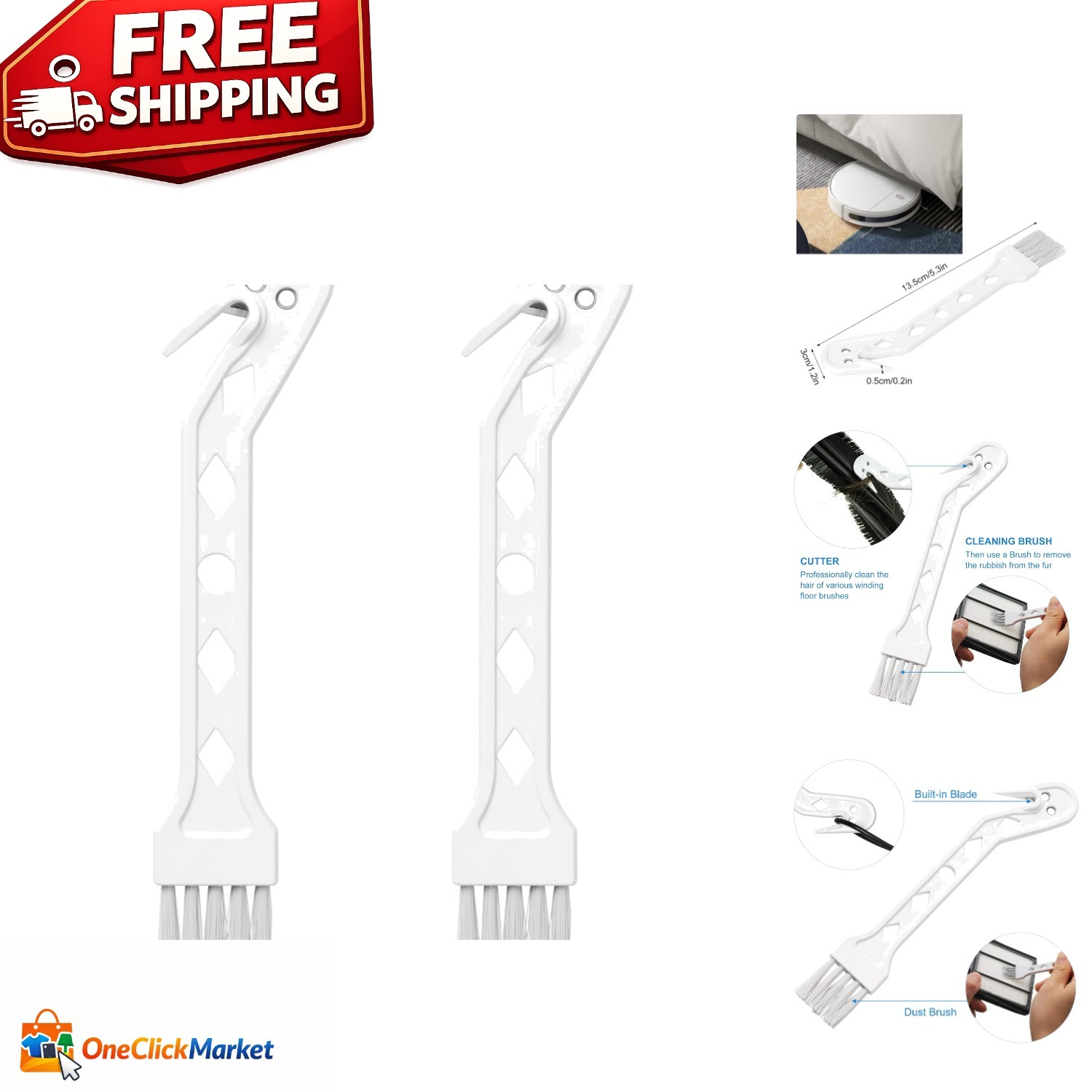 2-in-1 Handheld Vacuum Brush for Xiaomi/Shark/Dreame – Efficient Cleaning Tool
