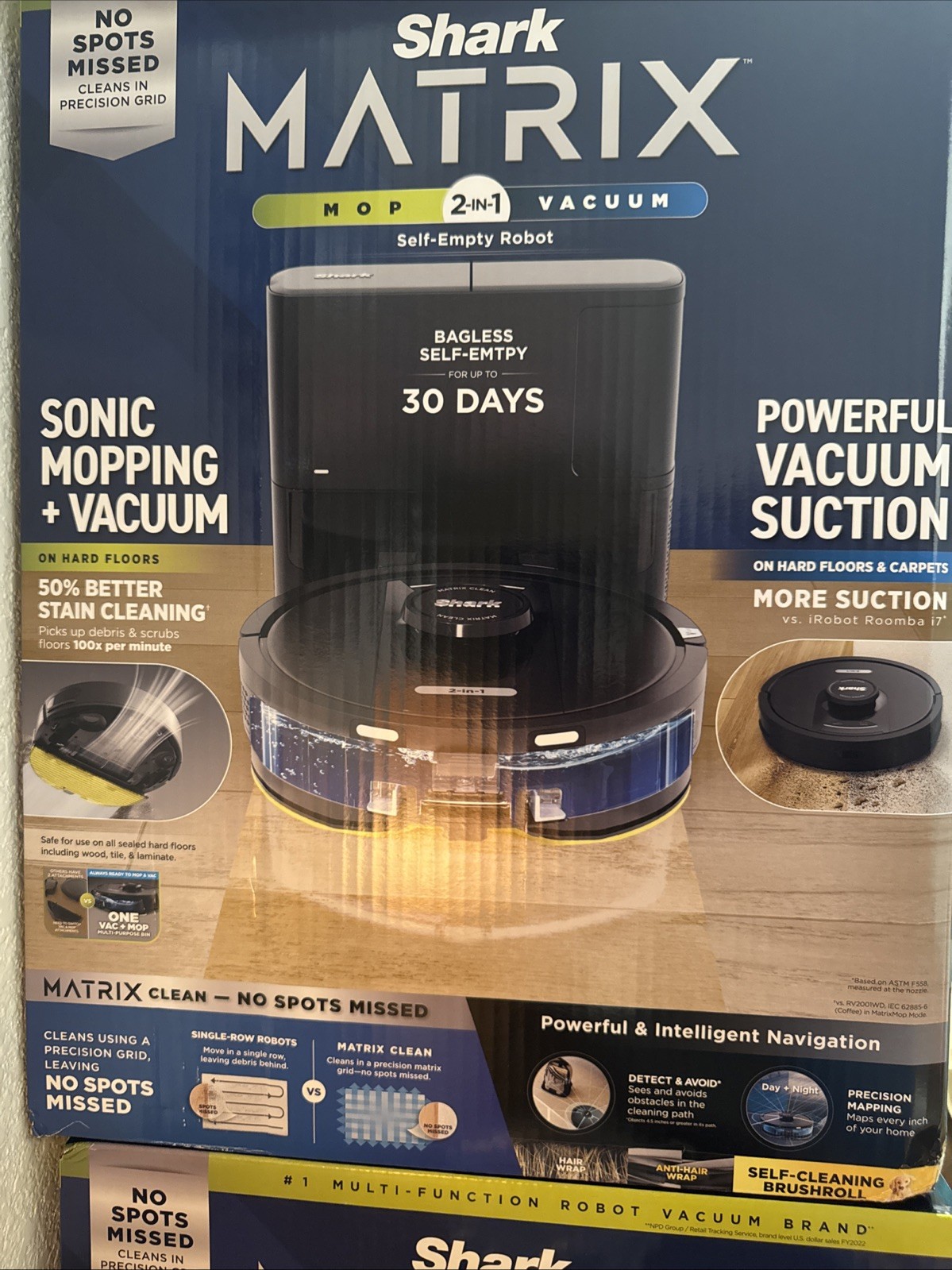 Shark MATRIX 2-in-1 Self-Empty Robot Mop & Vacuum UR2450WS Black