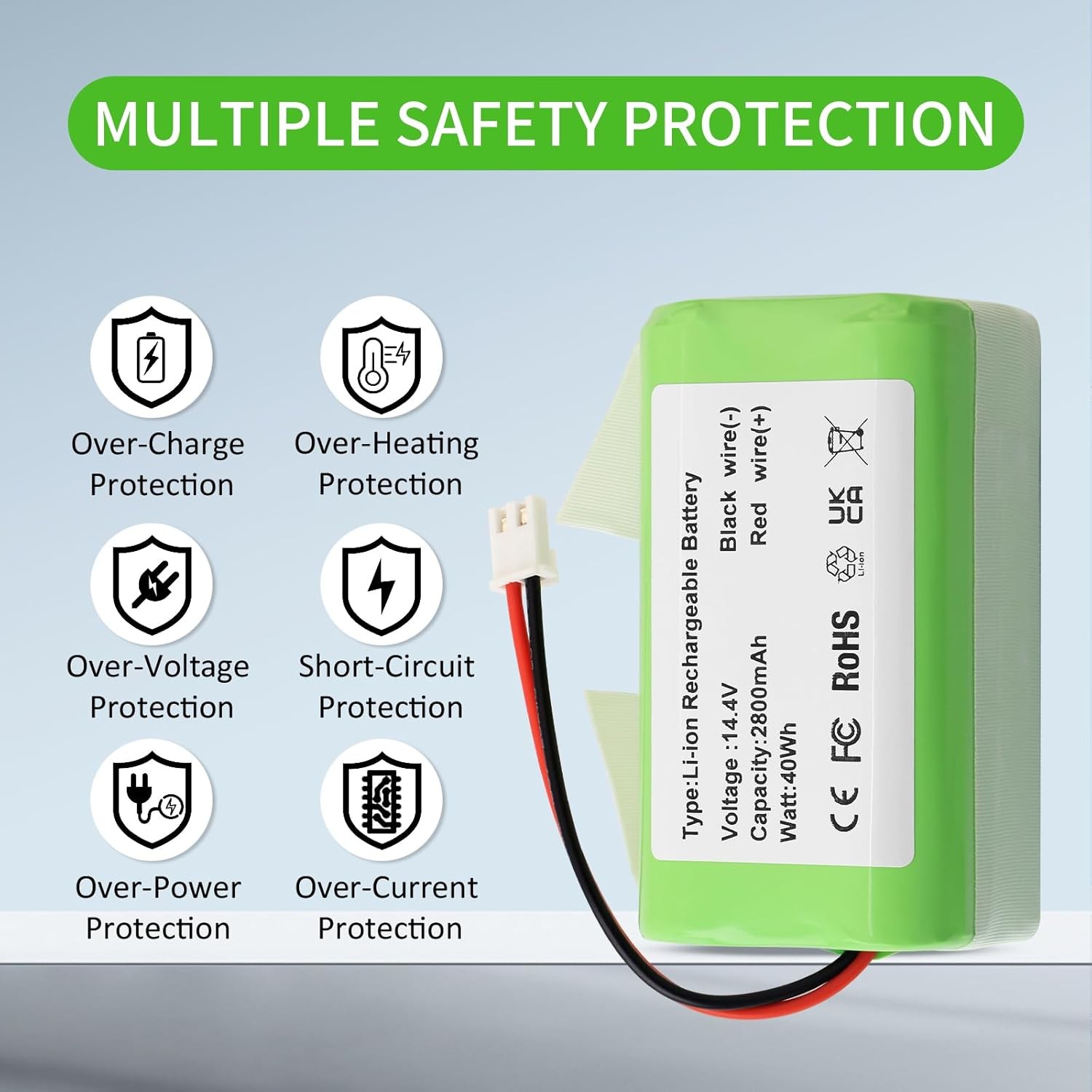 RVBAT850 Battery Replacement for Shark AI Ultra 2 in 1 Robot Vacuum RV2610WA