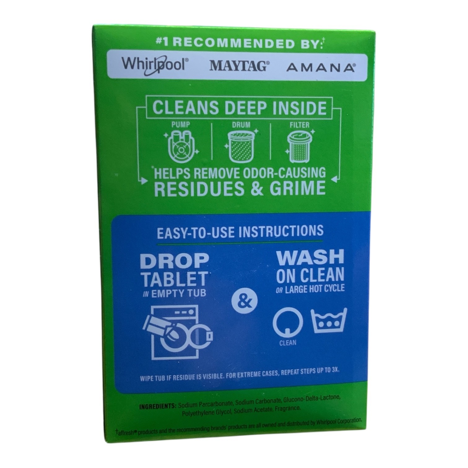 Affresh Washing Machine Cleaner, For Whirlpool, Maytag & Amana, – 6 Tablets
