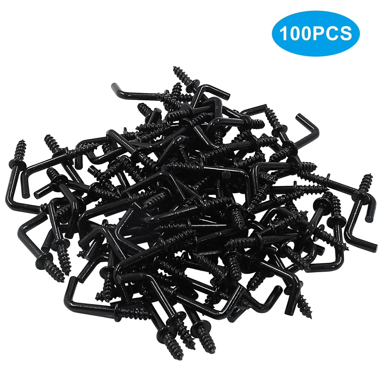 100pcs L Screw Hooks 1/2in Metal Right Angle Hanging Hooks
