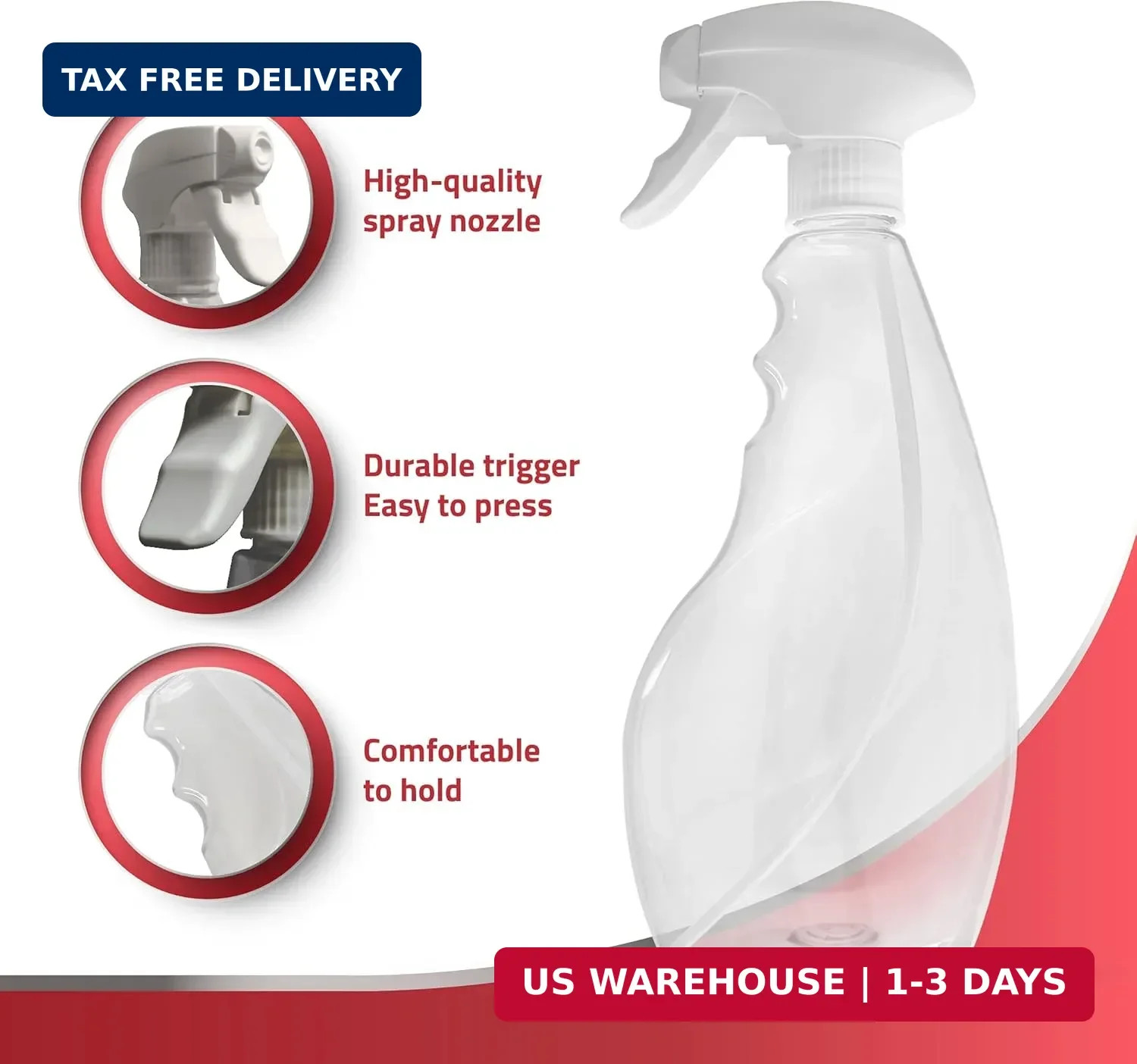 SPRAYZ Large 17oz Spray Bottles For Cleaning Solutions and Gardening, Plant, Wat