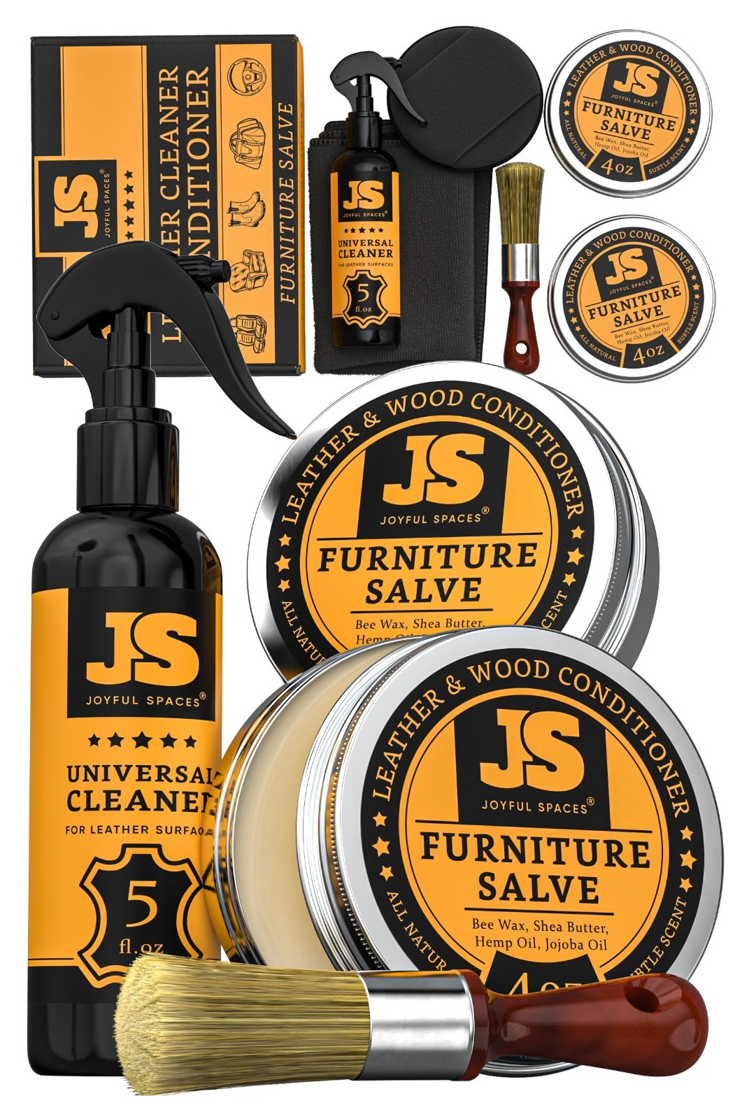 Leather Cleaner & Conditioner, Repair Kit, Shoe Polish, Wood Restorer, 8 oz