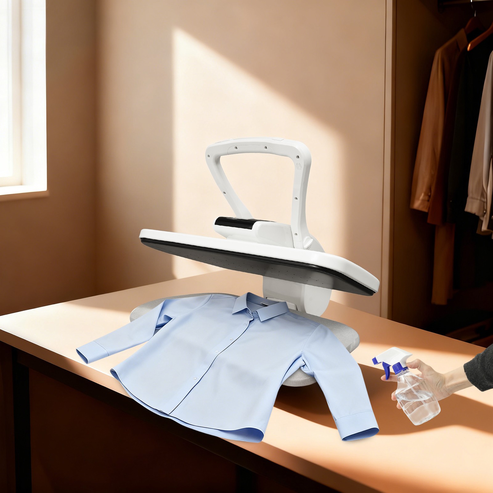 1600W Steam Press Nylon/Silk/Wool/Cotton/Linen Fabric Steam Press Machine White