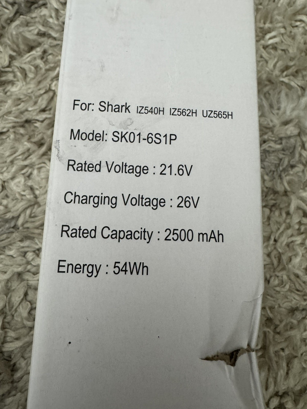 New XBATR620SL LITHIUM-ION BATTERY For SHARK UZ565H IZ540H IZ562H IZ662H
