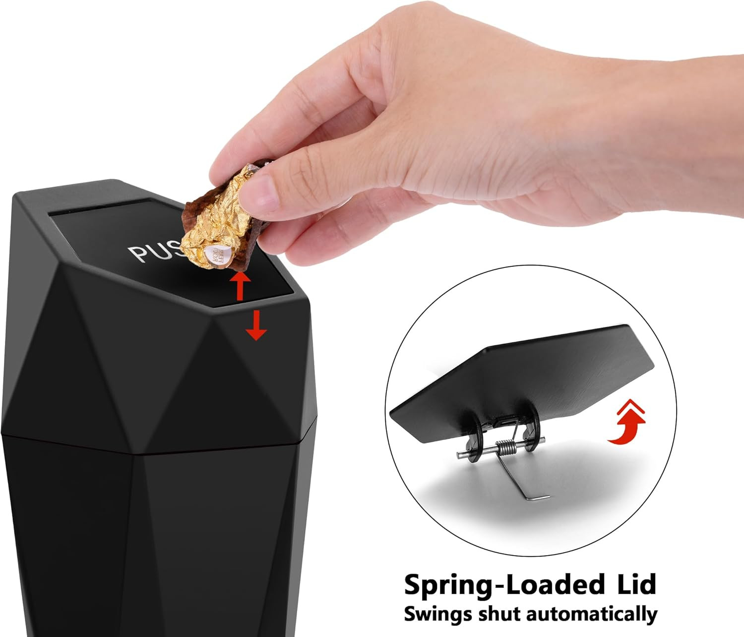 Car Trash Can Cup Holder, 2 Pack Mini Trash Can with Lid, Car Accessories for In