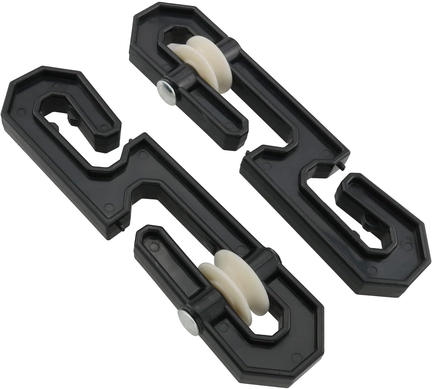 2PCS Plastic Aluminum Clothes Line Separator Spreader Pulley, S-Shaped Clothesli
