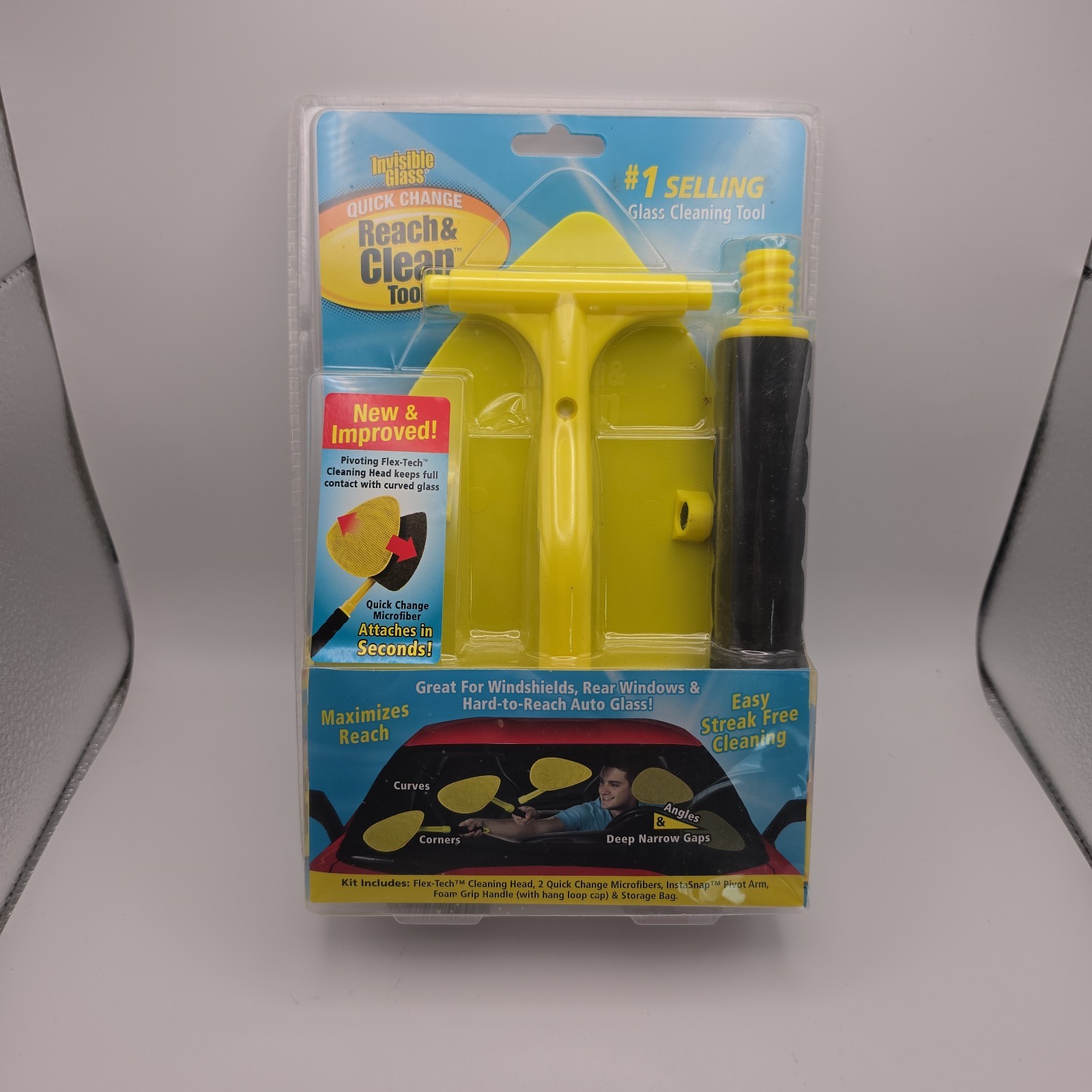 Invisible Glass 95161 Washable and Reusable Reach & Clean Tool 20.3 Lx7.5 W in.
