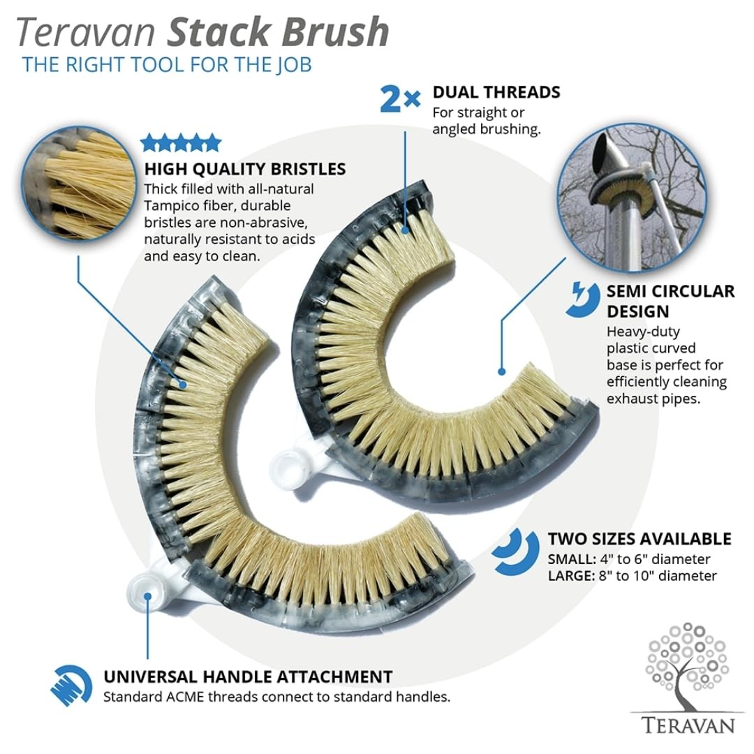 Curved Wash Brush for Exhaust Stack Pipes with Natural Tampico Fiber, Truck C…
