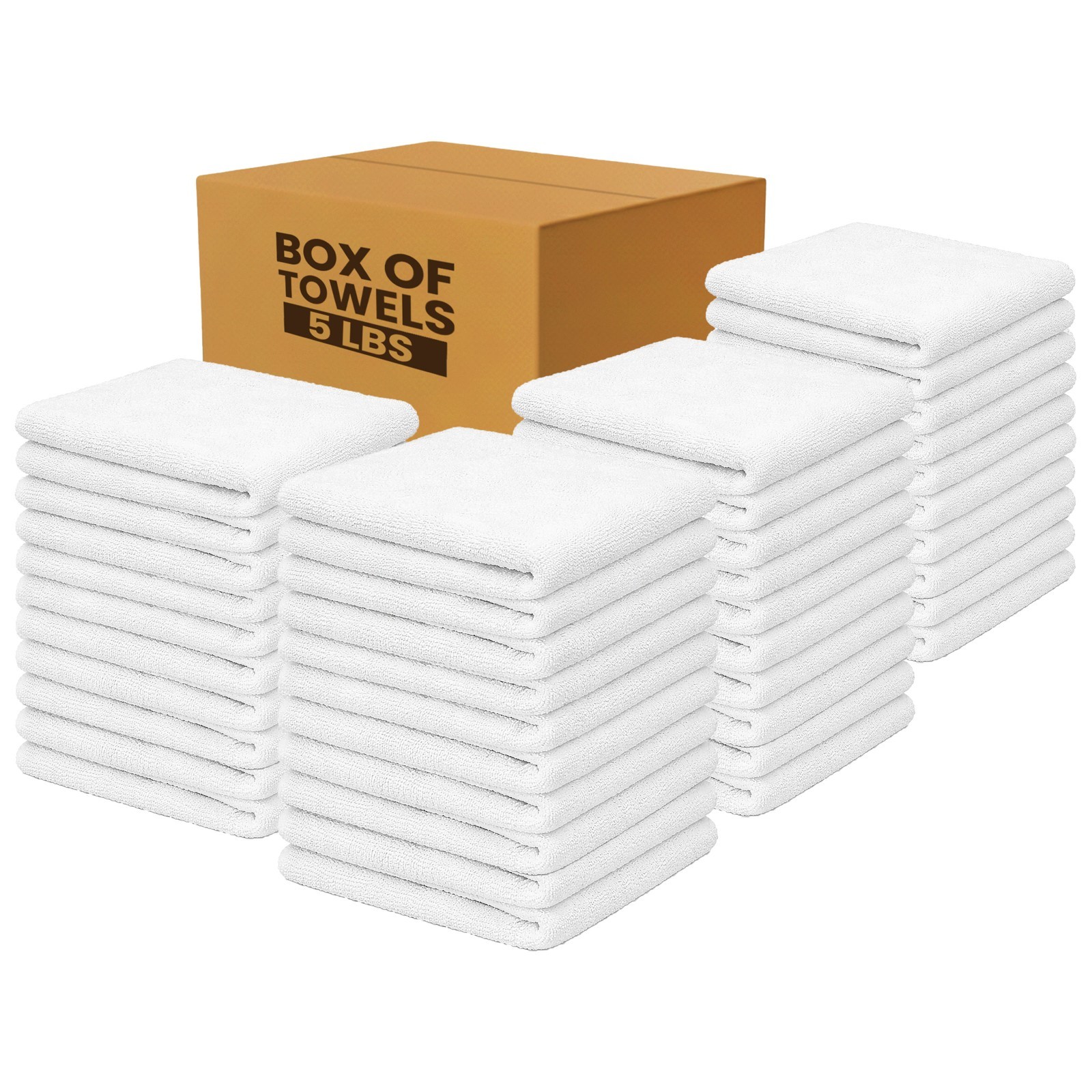White Terry Bar Mop Towels Bulk Boxes – 100% Cotton Absorbent Rags for Kitchen