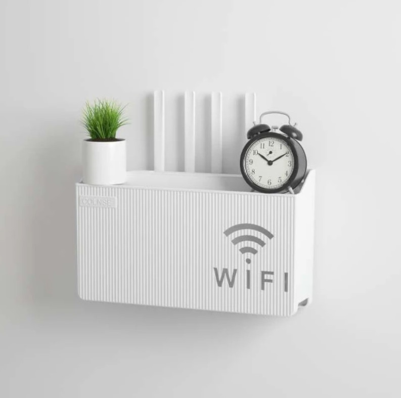 1 pc Wall-Mounted Router Storage Shelf TV Set-Top Box Organizer Rack
