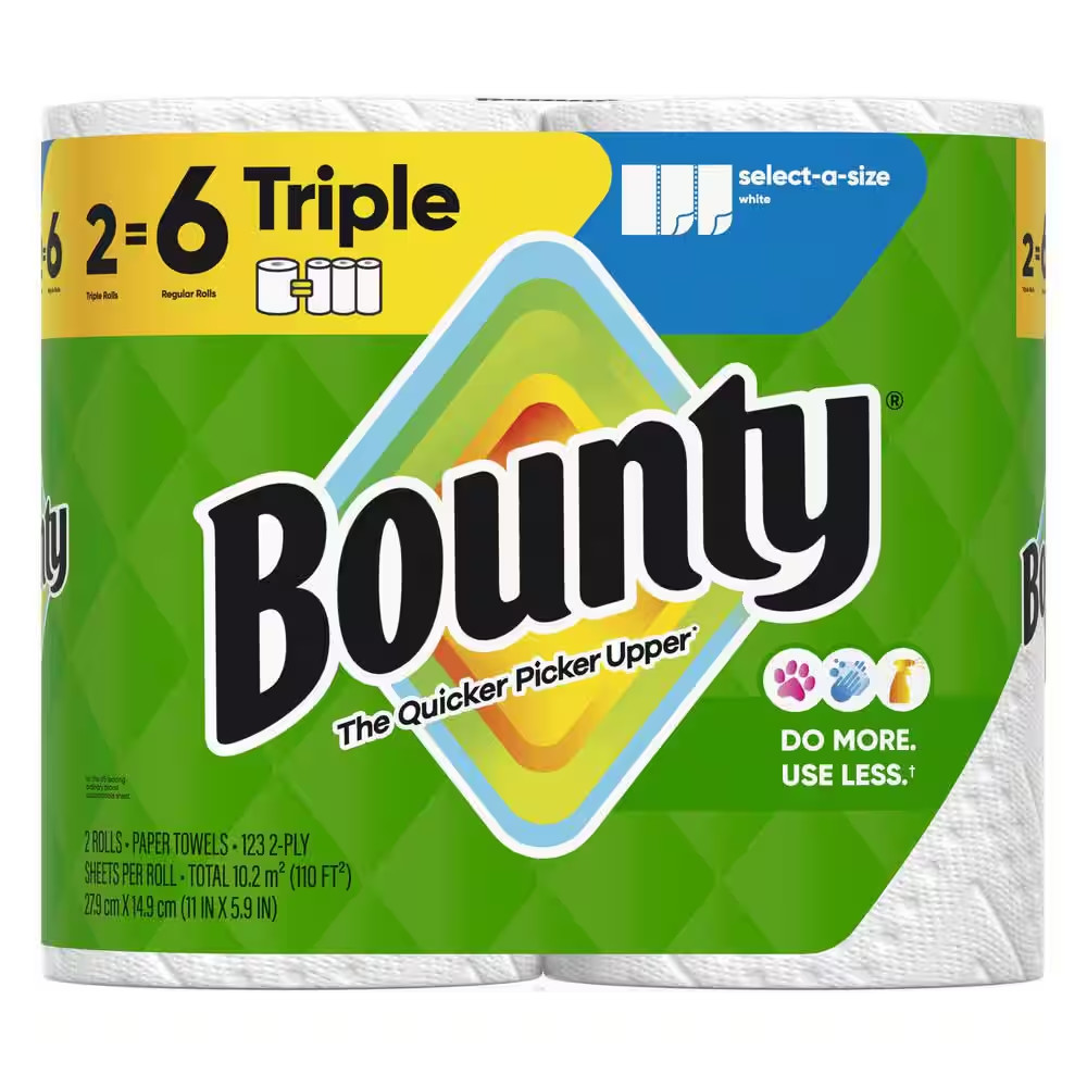 White, Select-A-Size Paper Towel Roll (2 Triple Rolls)