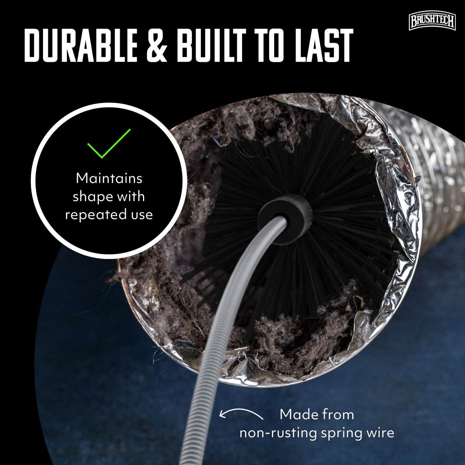 Brushtech 10-Feet Dryer Vent Duct Cleaning Brush