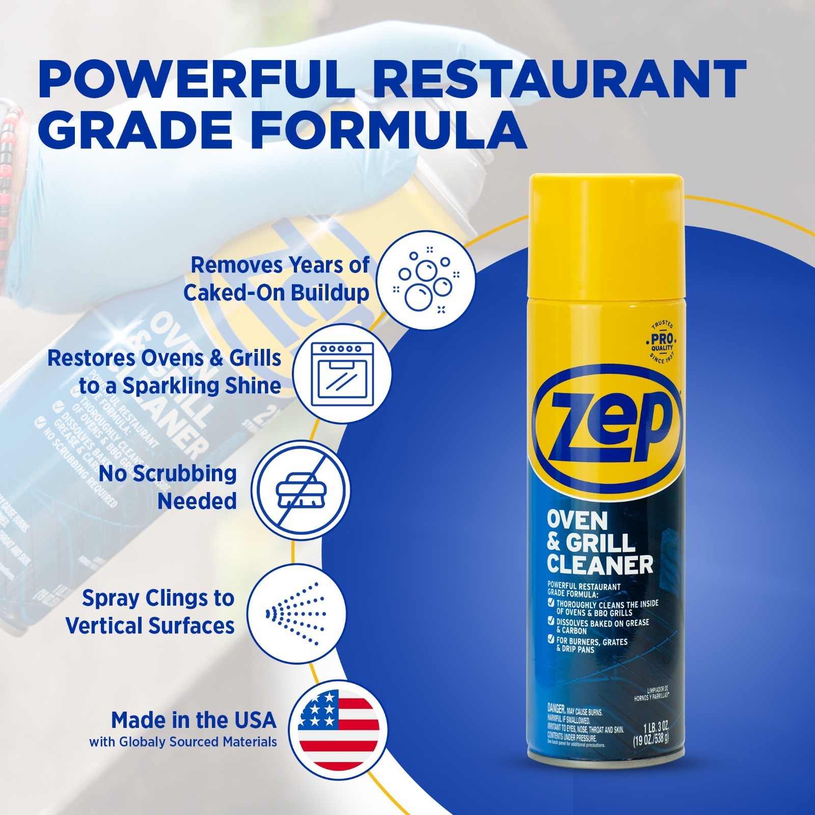 (4 Pack) Zep Heavy-Duty 19 oz Oven Grill Cooktop Cleaner Tough Grease Remover