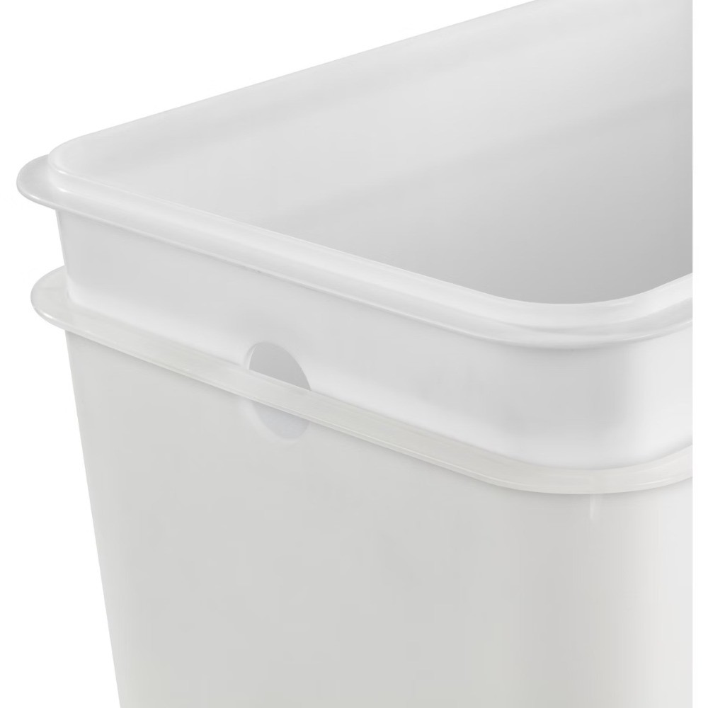 2.7gal Clear Step Trash Can, Pedal-Operated Rectangle Bathroom Indoor