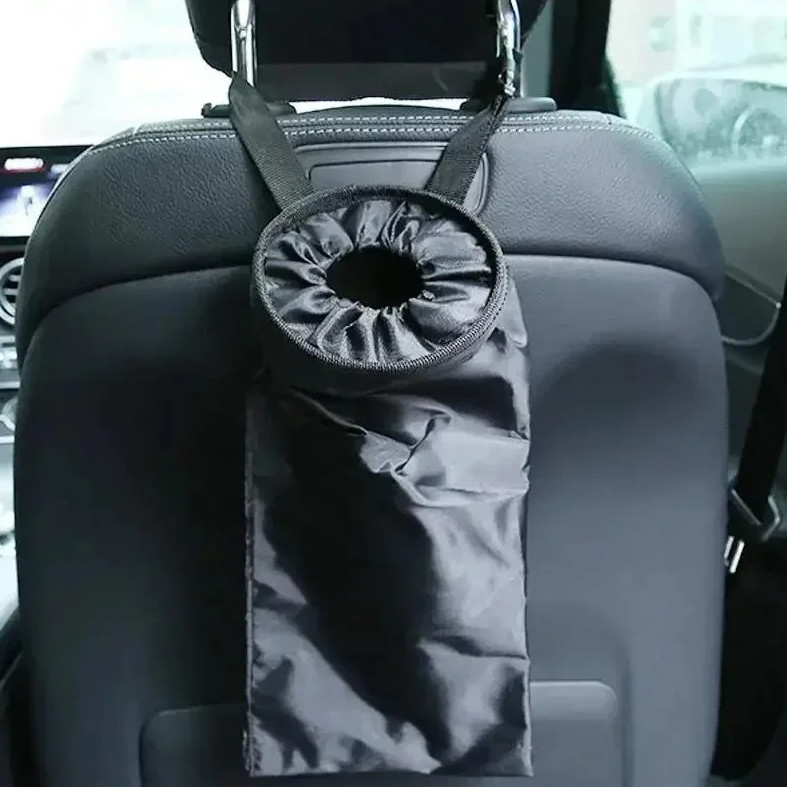 1pc Universal Car Back Seat Trash Bag Headrest Garbage Storage Organizer – NEW