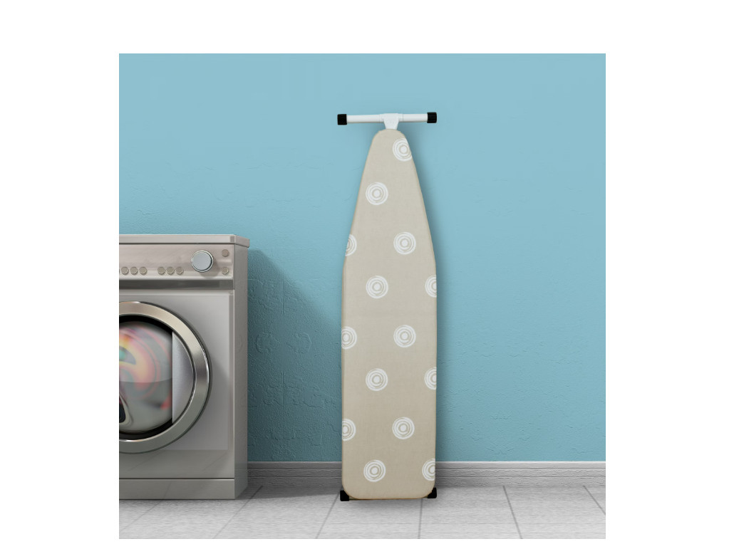 Full‑Size T‑Leg Ironing Board – , Adjustable Height, Steel Frame, Thick Padded