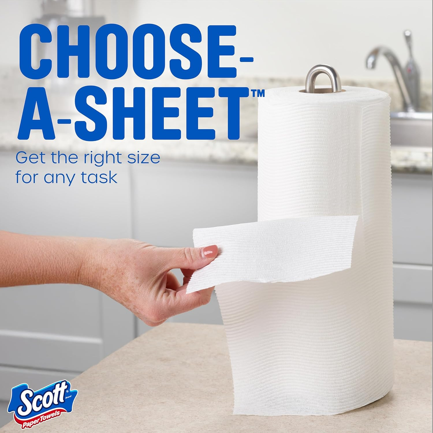 Scott Paper Towels, Choose-A-Sheet, 30 Double Rolls (2 Packs of 15) = 60 Regular