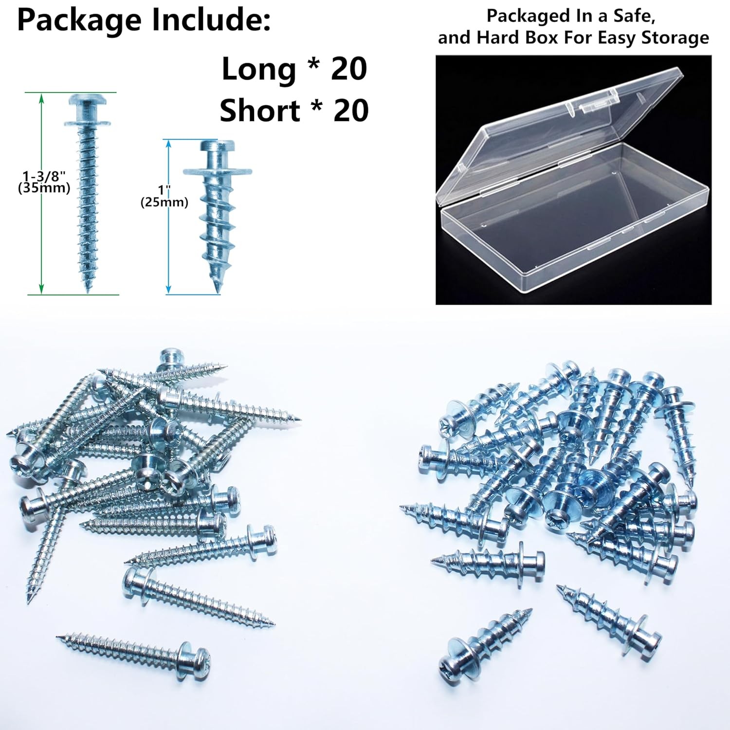 Double Headed Bear Claw Picture Hanging Screws Silver Sawtooth 0.8+1.1