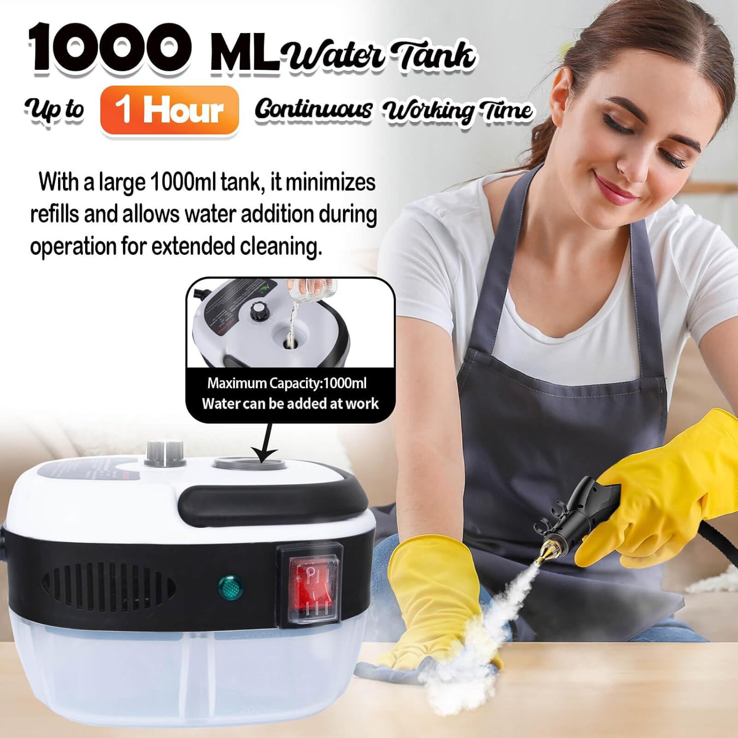 3800W/2500W High-Pressure Steam Cleaner Machine for Household & Car Cleaning