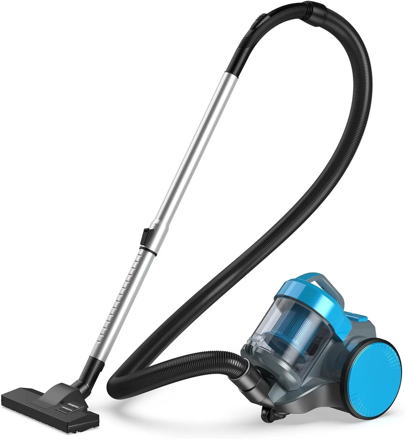 1000W Canister Vacuum Cleaner w/Washable HEPA Filter &Automatic Retractable Cord