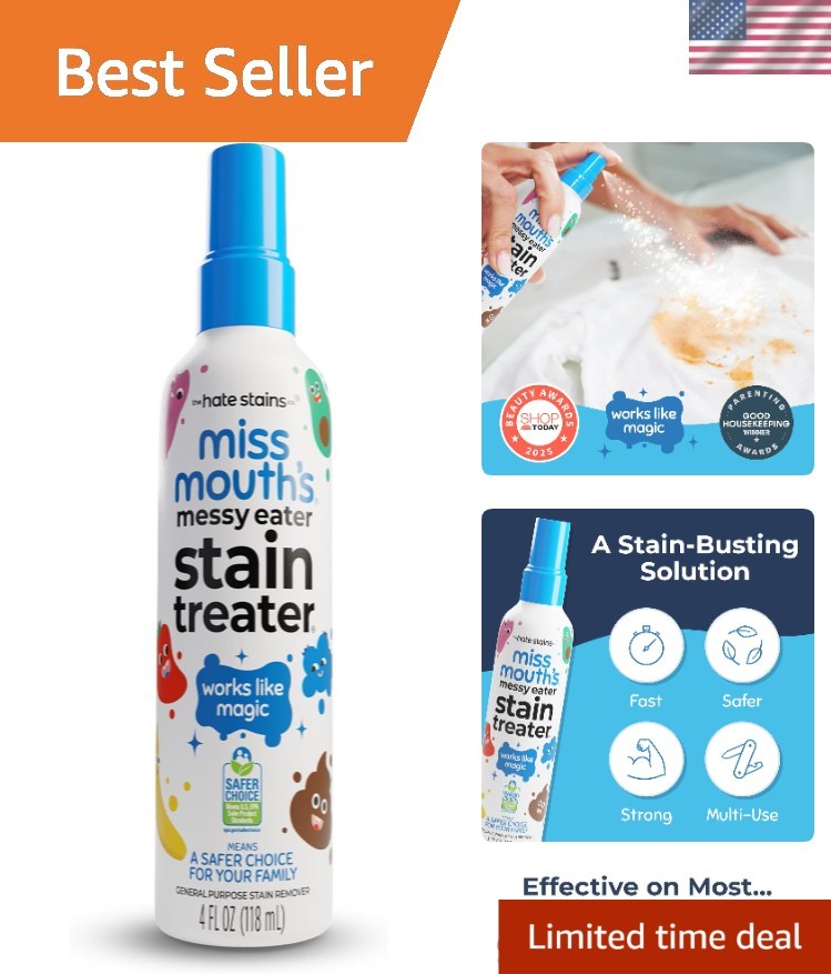 Biodegradable Messy Eater 4oz Stain Spray – Ideal for Newborns & Parents