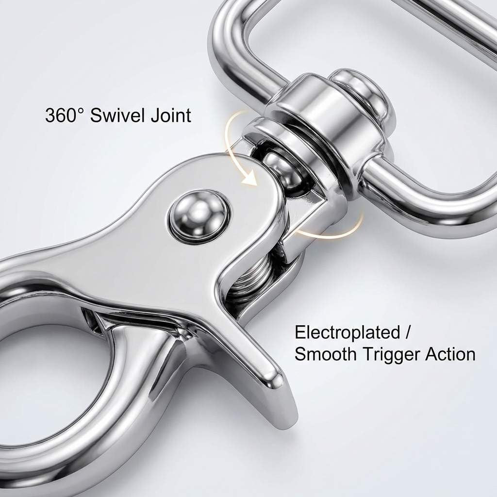 Metal Swivel Snap Hooks 2.6 Inch – 10 Pack Smooth 360° Rotation for Bags, Keycha