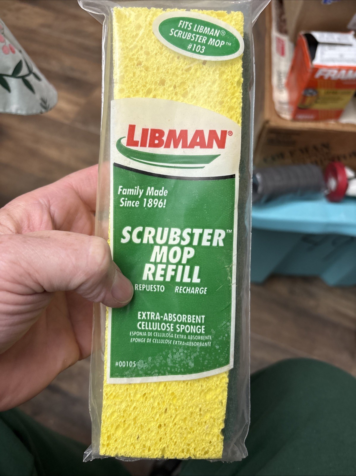 Libman Scrubster Mop Refill Extra Absorbent Cellulose Sponge #00105 Fits #00105