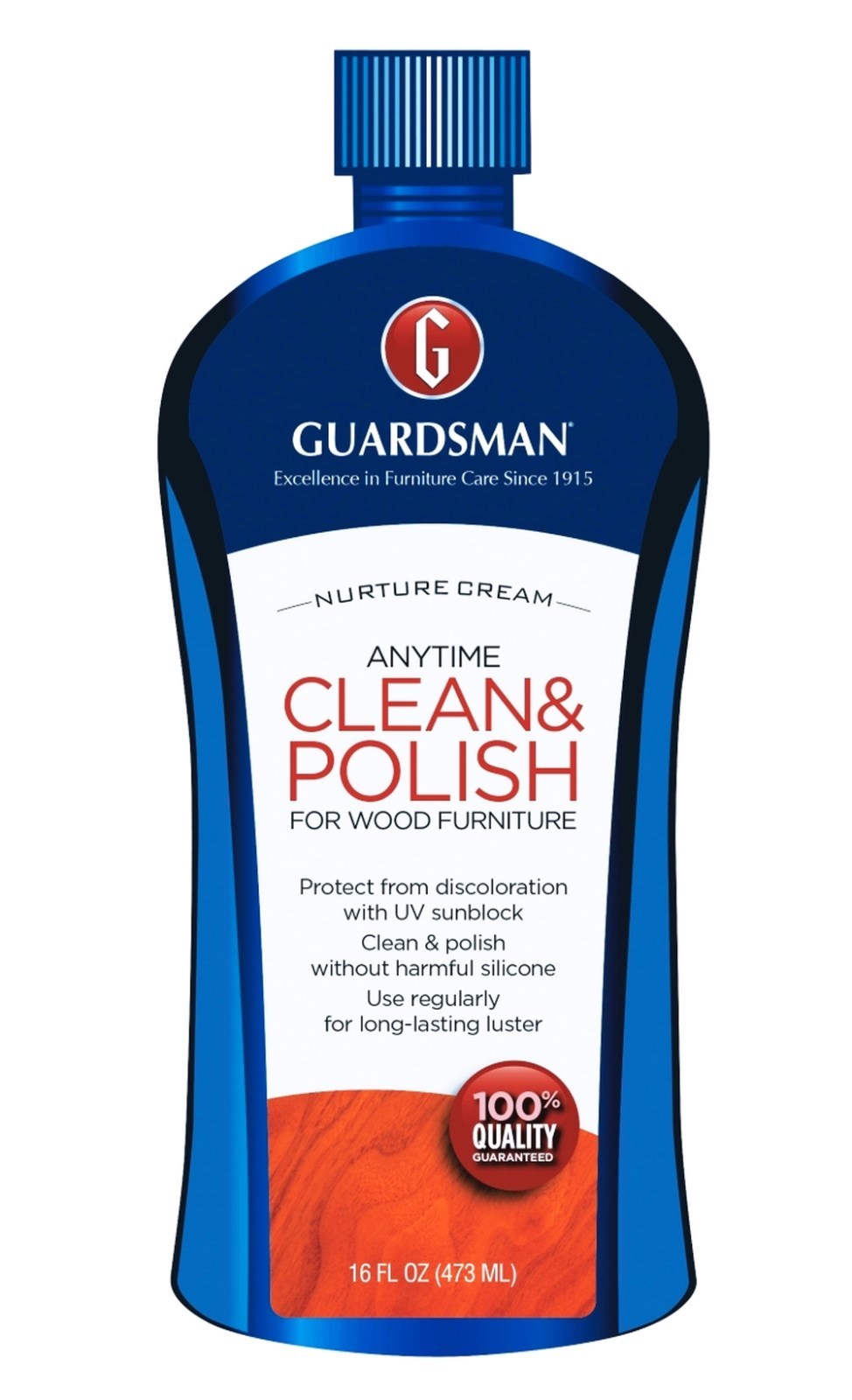 CLEAN & POLISH Wood Furniture CREAM POLISH UV Protect Wax Free GUARDSMAN 461500