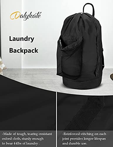Backpack Laundry Bag 115L Large Hamper w/ Shoulder Straps Drawstring Black