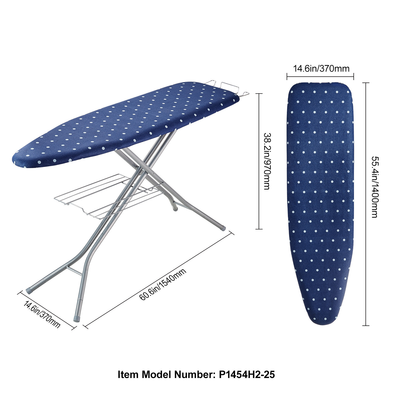 VEVOR Ironing Board with Bottom Storage Tray Thickened 4 Layers Iron Board