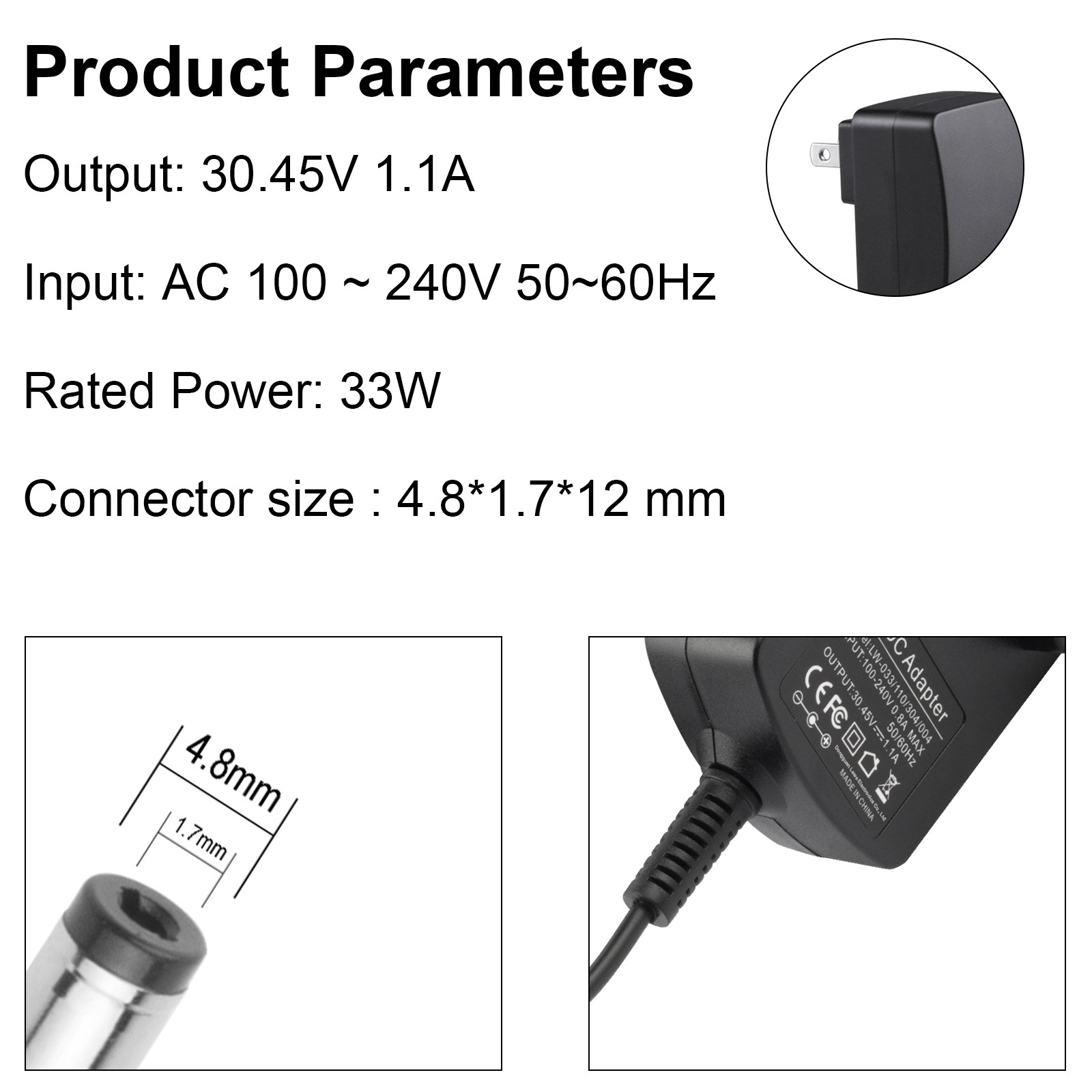 30.45V 1.1A AC Adapter Charger For Dyson Cyclone V10 V11 SV12 Power Supply Cord