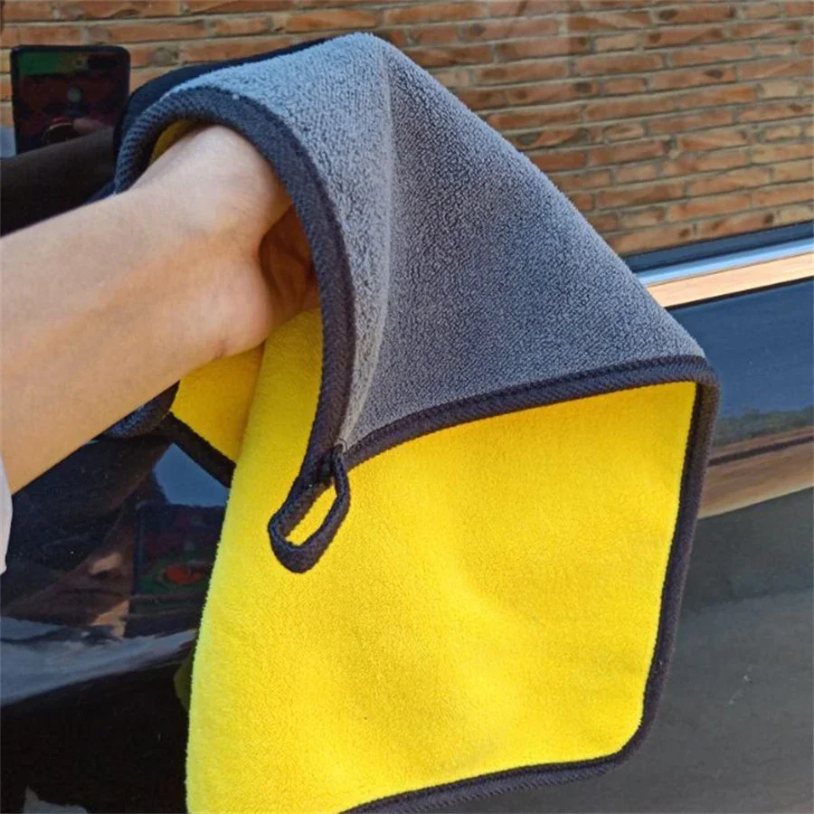 Microfiber Car Cleaning Towel Double Layer Auto Detailing Drying Cloth Rag