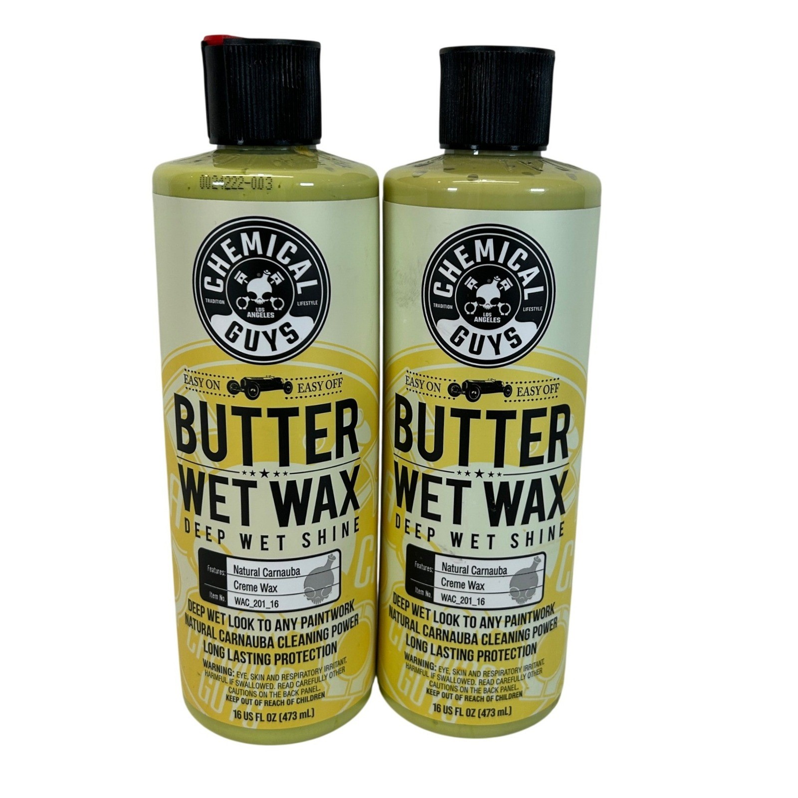 Chemical Guys Butter Wet Wax Deep Wet Shine Liquid Creme Carnauba 16oz 2 Pack