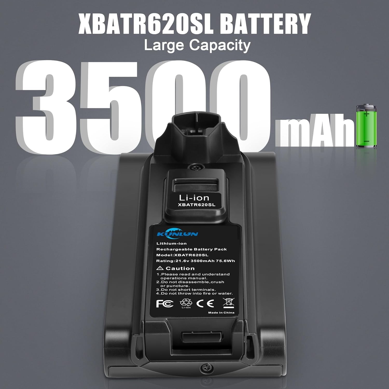 21.6V XBATR620SL Battery Compatible for Shark Stratos Vacuums IZ540H IZ562H