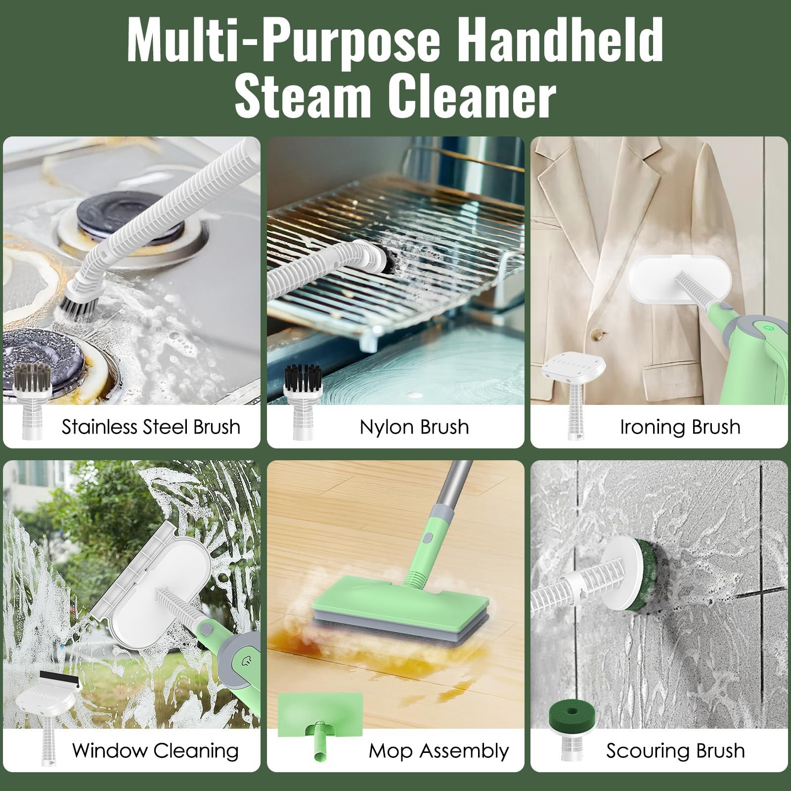Steam Mop & Detachable Handheld Steam Cleaner for Home and Floor Cleaning, 15…