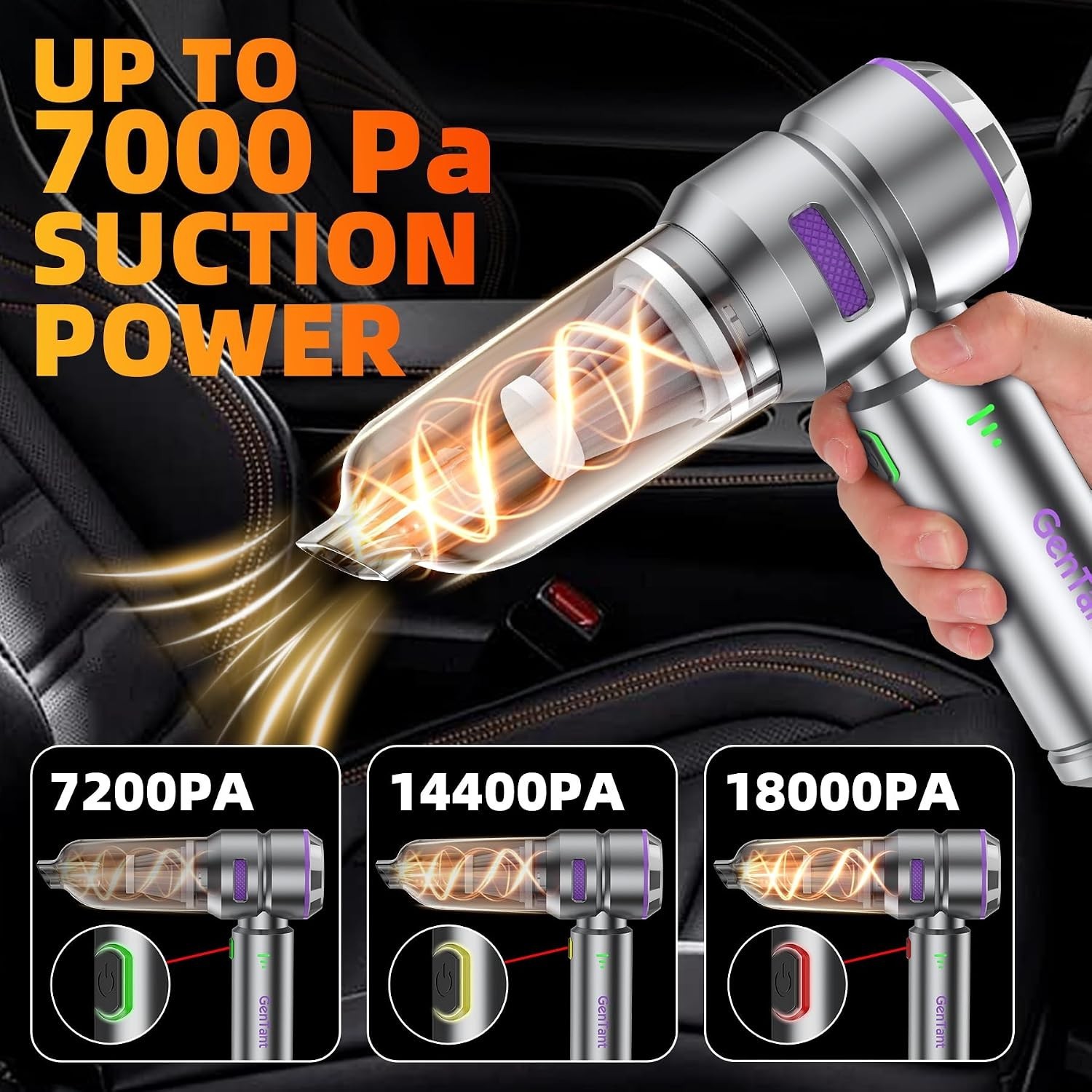 Efficient Car Vacuum with LED Battery Indicator | 35 Min Runtime, Eco-Friendly