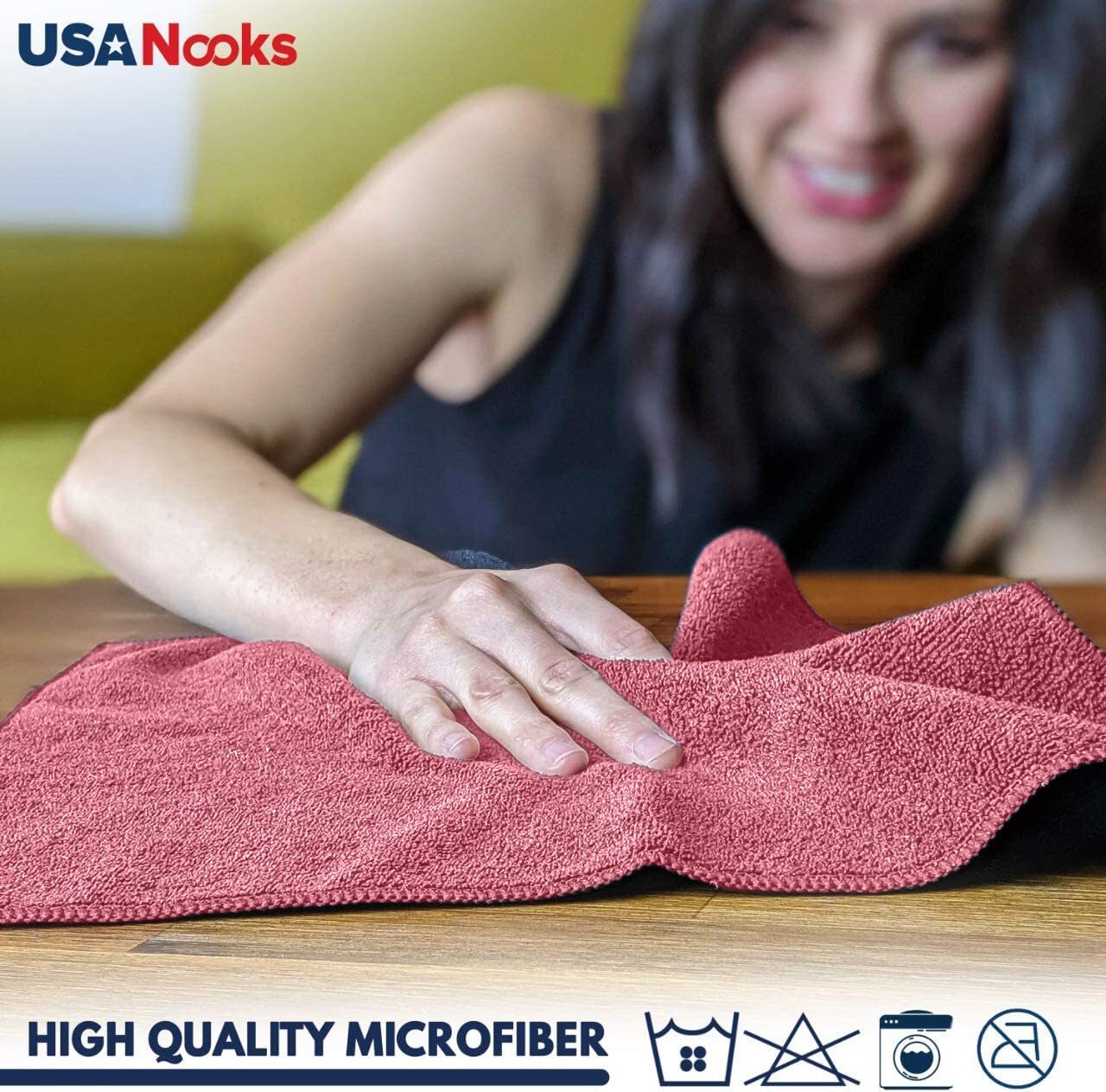 Microfiber Cleaning Cloth ,12Pcs 12.5×12.5 inch High Performance-Ultra Absorbent
