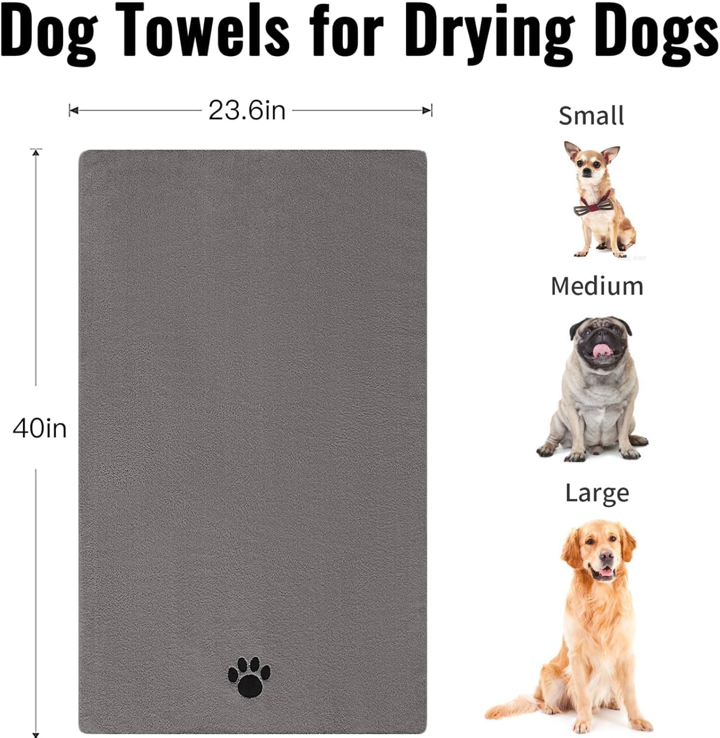 2 Pack Microfiber Dog Towels for Drying Dogs, Super Absorbent and Soft Pet Towel