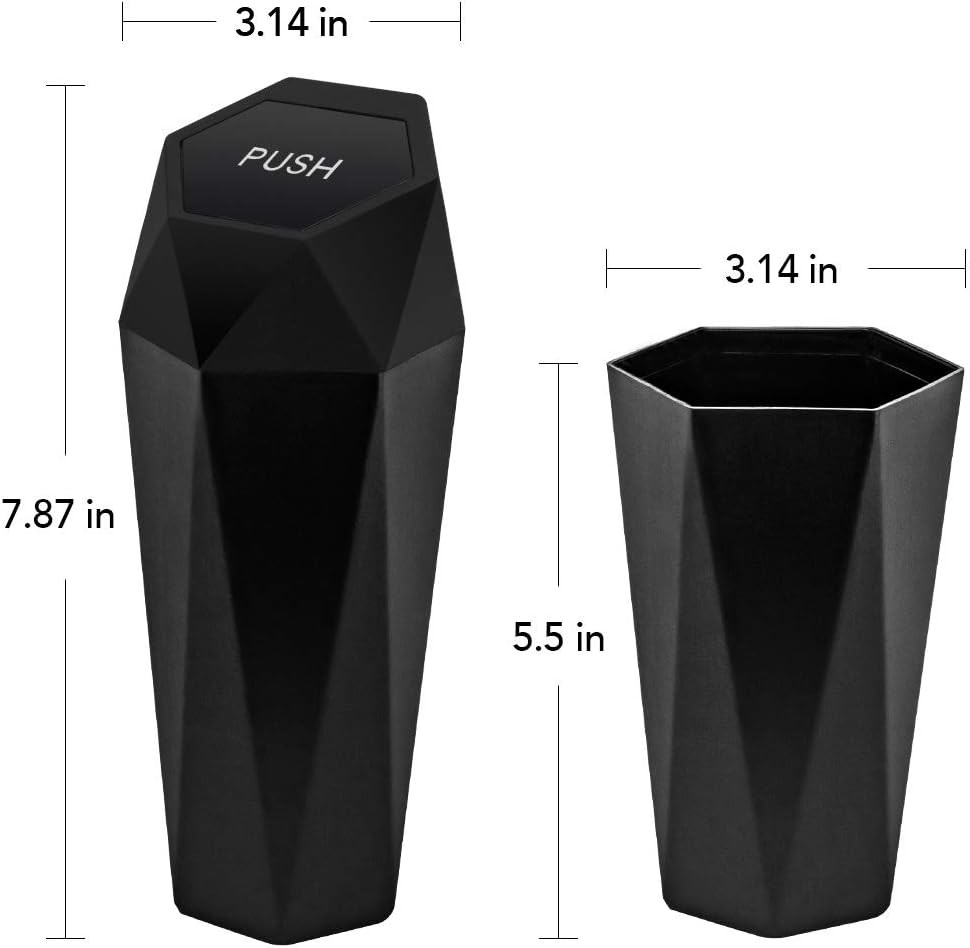 Car Trash Can with Lid – 2-Pack, Interior Accessories for Vehicles, Leakproof