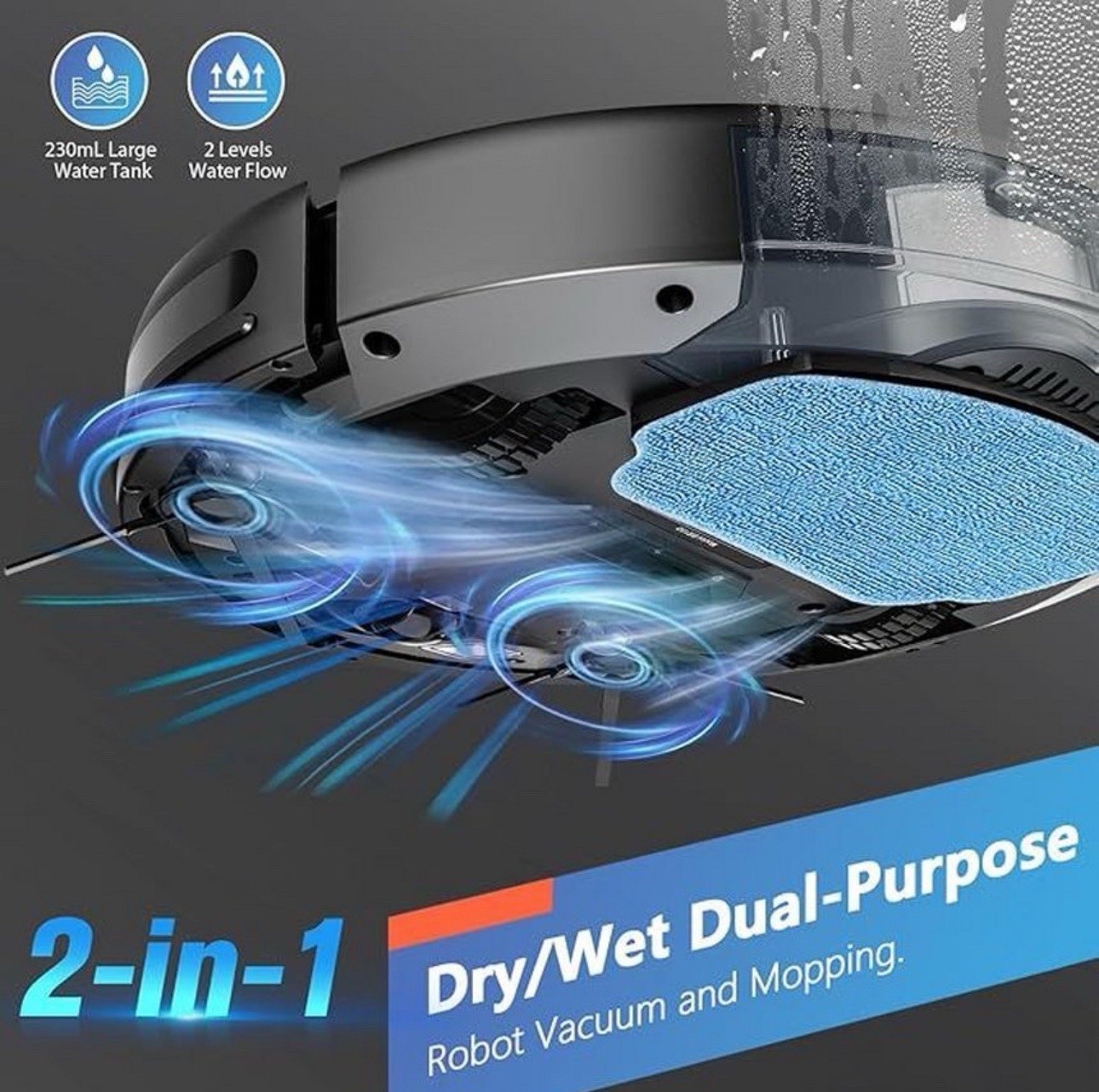 MAMNV BR151 Robot Vacuum and Mop Vacuum Cleaner for Home – Black