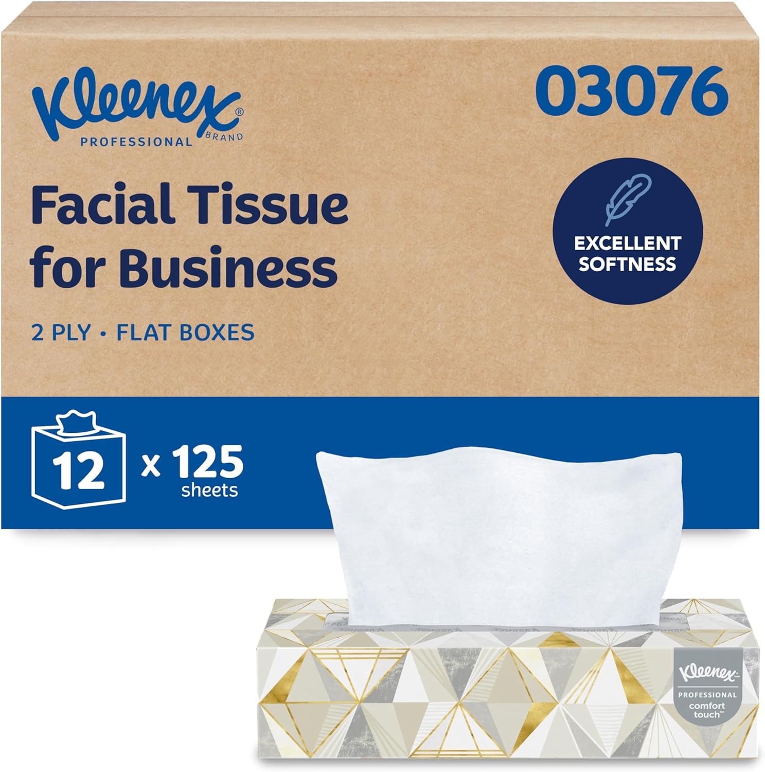Facial tissue, (125 sheets per box, 48 boxes per carton,6,000 sheets per carton)